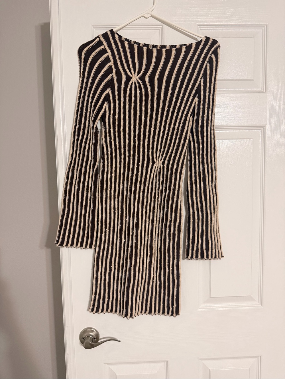 12th Tribe Ember Brown & Cream Knit Striped Mini Dress Size S